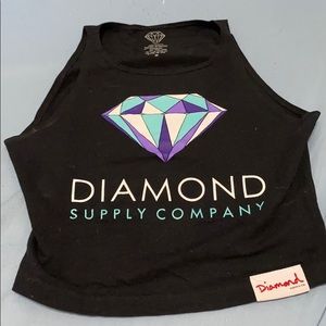 Diamond supply high neck halter crop